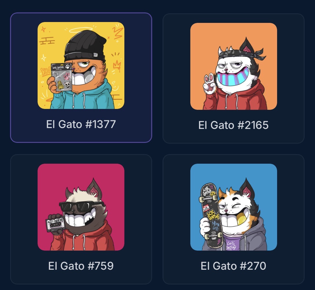 4 Los Gatos NFTs